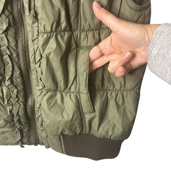 Anthropologie Sanctuary Quilted Puffer Vest Olive Green Lightweight Medium - Picture 6 of 12